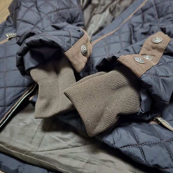 M. Miller Kristene Quilted Ulatrasuede Winter Jacket in Black Raccoon Fur Trim - Picture 14 of 16